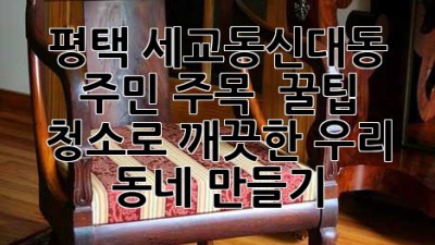 ✨ 평택 세교동&신대동 주민 주목! 🌟 꿀팁 청소로 깨끗한 우리 동네 만들기 🧹