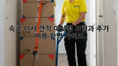 속초 이사 견적: 이삿짐 보험과 추가 비용 완벽 가이드